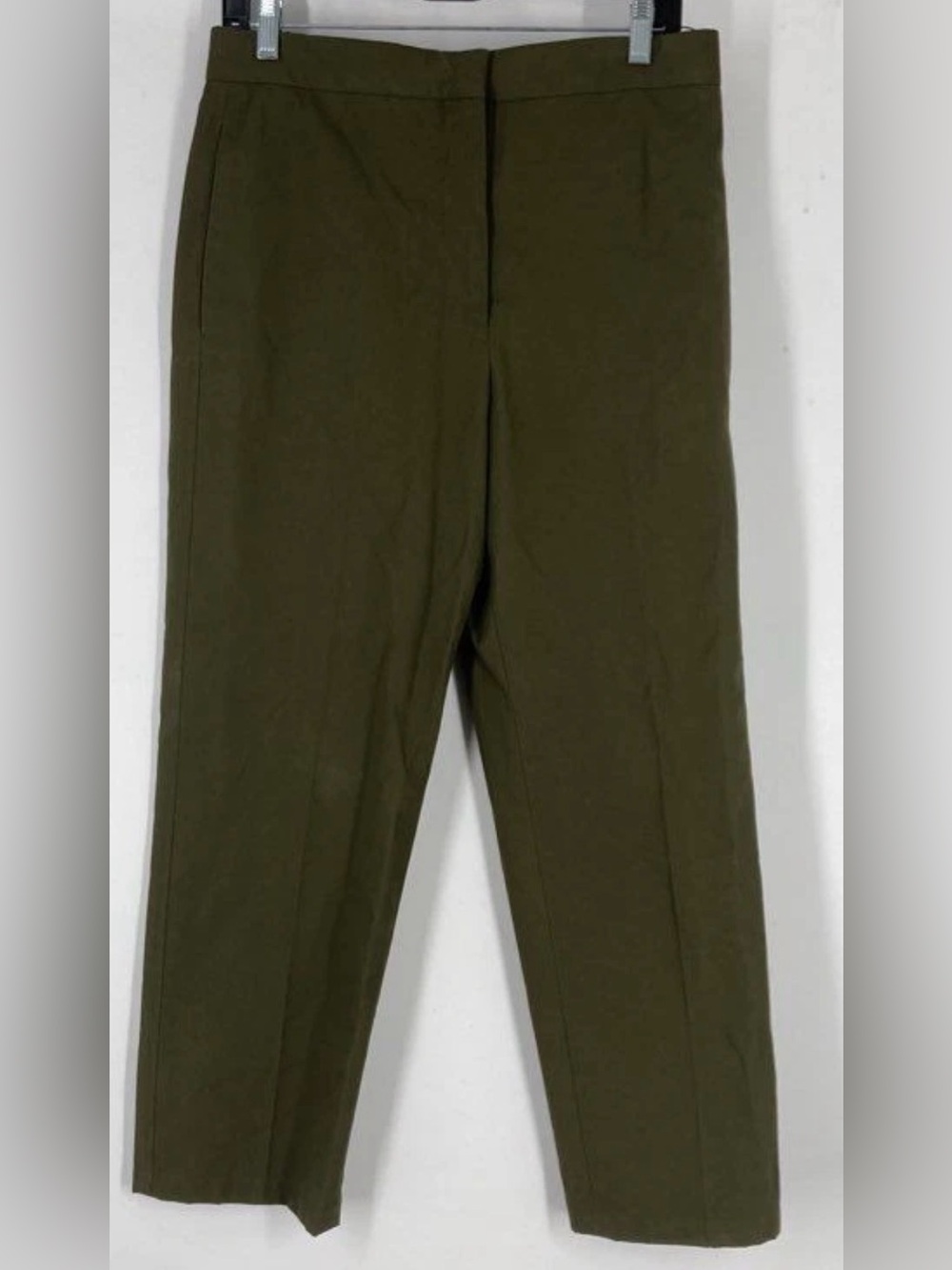 Jil Sander Minimalist Tailored Trousers Relaxed Tapered Pants Olive Green EU 36